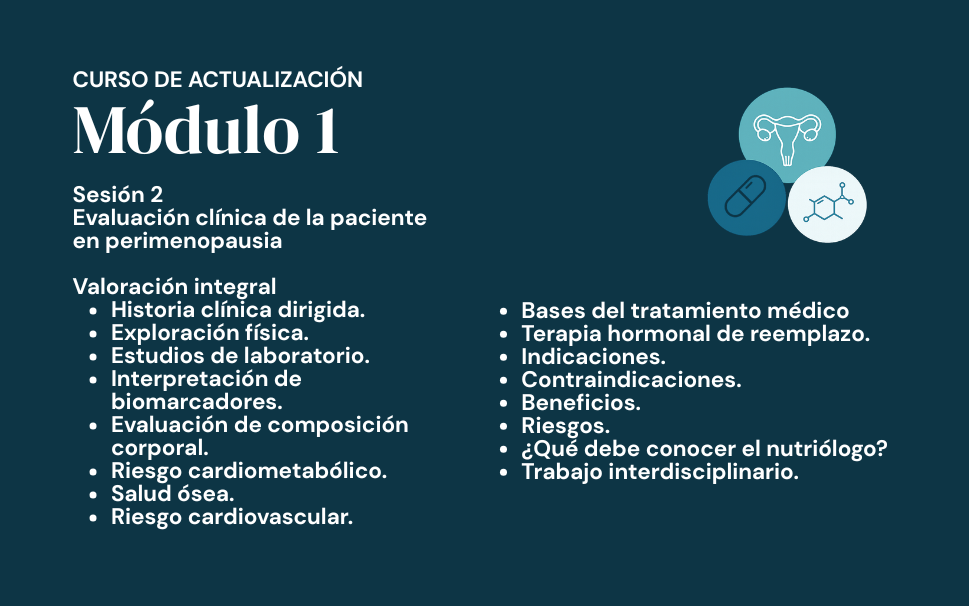 Curso actualización: Nutrición, metabolismo y peimenopausia