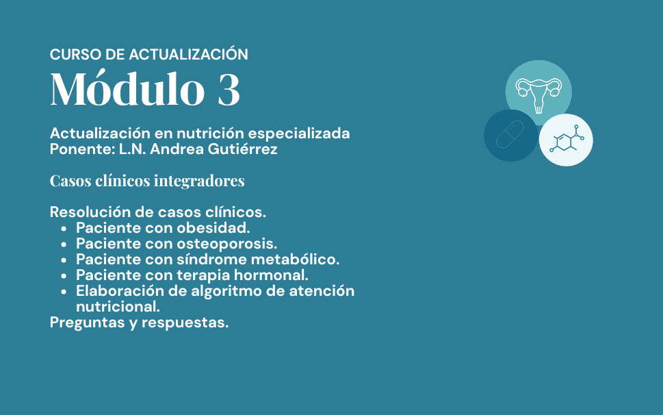 Curso actualización: Nutrición, metabolismo y peimenopausia